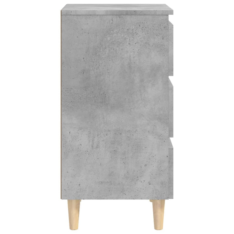 vidaXL 2 db betonszürke éjjeliszekrény tömör fa lábakkal 40x35x69 cm