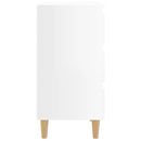 vidaXL magasfényű fehér éjjeliszekrény tömör fa lábakkal 40x35x69 cm