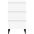 vidaXL fehér éjjeliszekrény fémlábakkal 40 x 35 x 69 cm