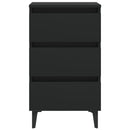 vidaXL fekete éjjeliszekrény fémlábakkal 40 x 35 x 69 cm