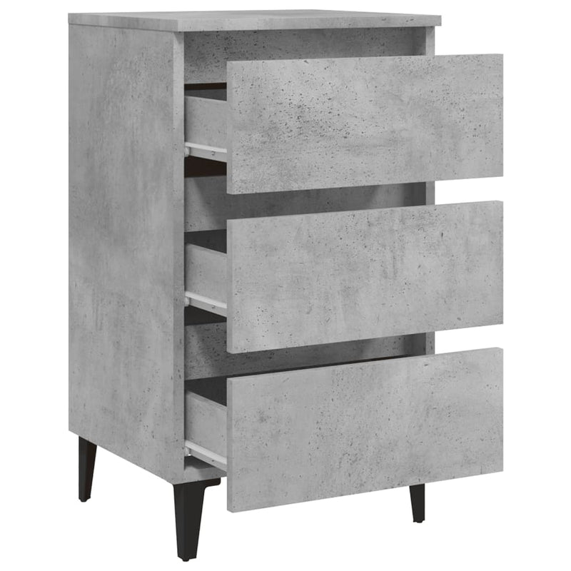 vidaXL betonszürke éjjeliszekrény fémlábakkal 40 x 35 x 69 cm