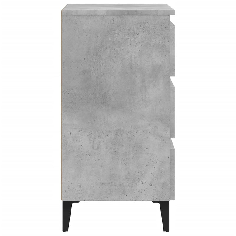 vidaXL betonszürke éjjeliszekrény fémlábakkal 40 x 35 x 69 cm