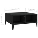 vidaXL fekete szerelt fa dohányzóasztal 60x 60 x 30 cm
