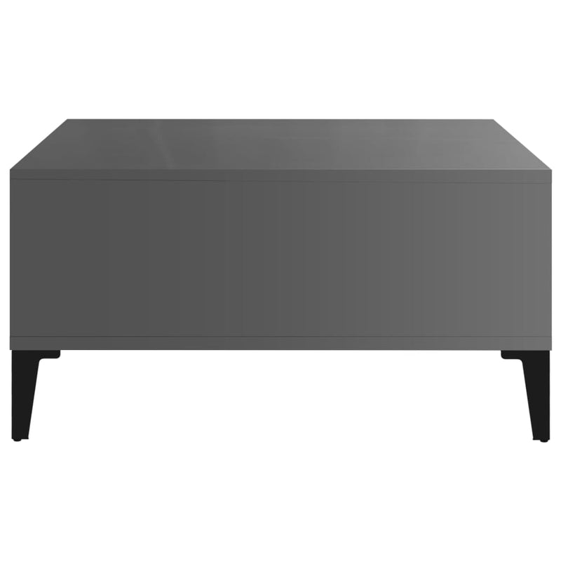 vidaXL magasfényű szürke szerelt fa dohányzóasztal 60 x 60 x 30 cm