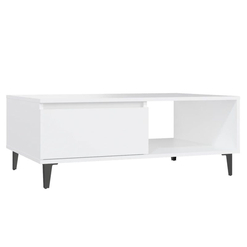 vidaXL fehér szerelt fa dohányzóasztal 90 x 60 x 35 cm