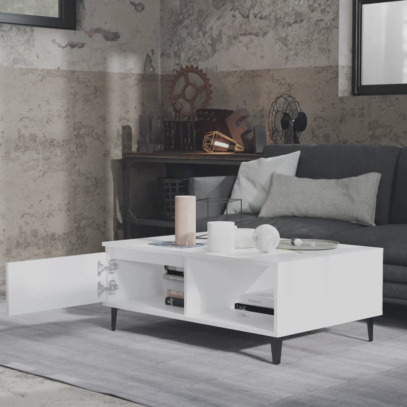 vidaXL fehér szerelt fa dohányzóasztal 90 x 60 x 35 cm