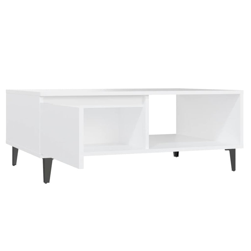 vidaXL fehér szerelt fa dohányzóasztal 90 x 60 x 35 cm