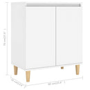 vidaXL fehér szerelt fa tálalószekrény tömör falábakkal 60x35x70 cm