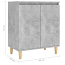 vidaXL betonszürke szerelt fa tálalószekrény falábakkal 60x35x70 cm