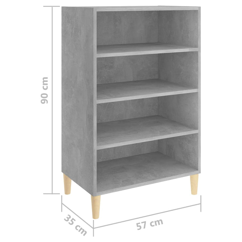 vidaXL betonszürke szerelt fa tálalószekrény 57 x 35 x 90 cm