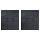 vidaXL 39 darabos piros és fekete tárolódoboz-készlet fali panelekkel