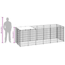 vidaXL ezüstszínű acél kutyakennel 330 x 110 x 110 cm
