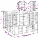 vidaXL ezüst acél kutyakennel 100 x 100 x 70 cm