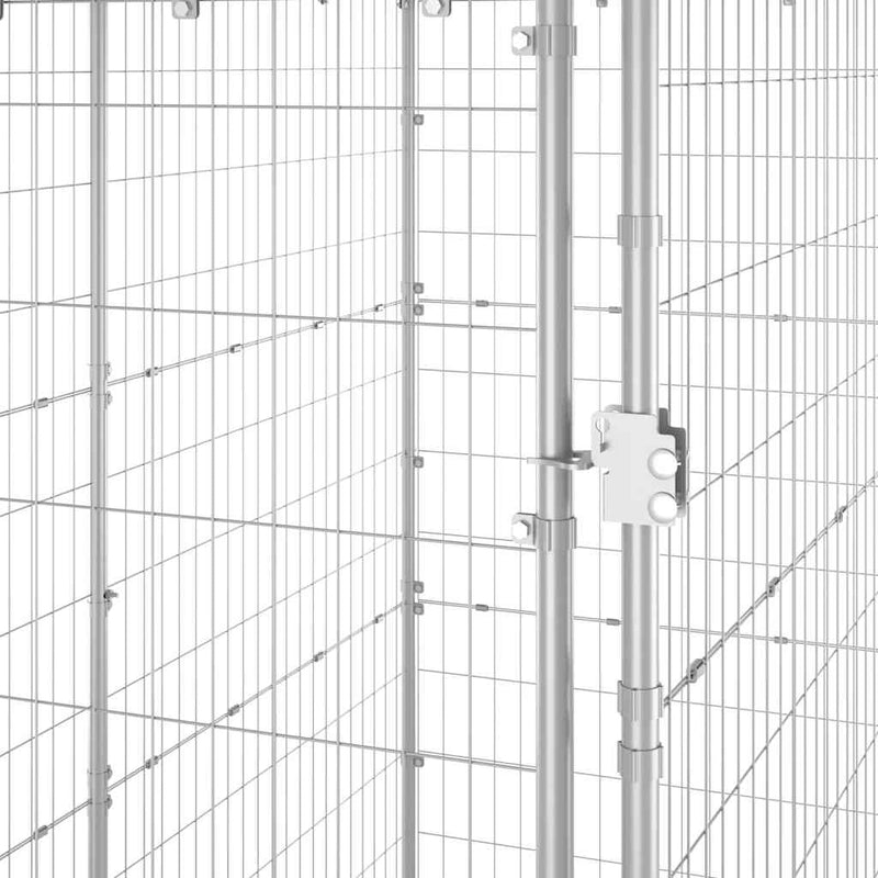 vidaXL kültéri horganyozott acél kutyakennel tetővel 110x220x180 cm