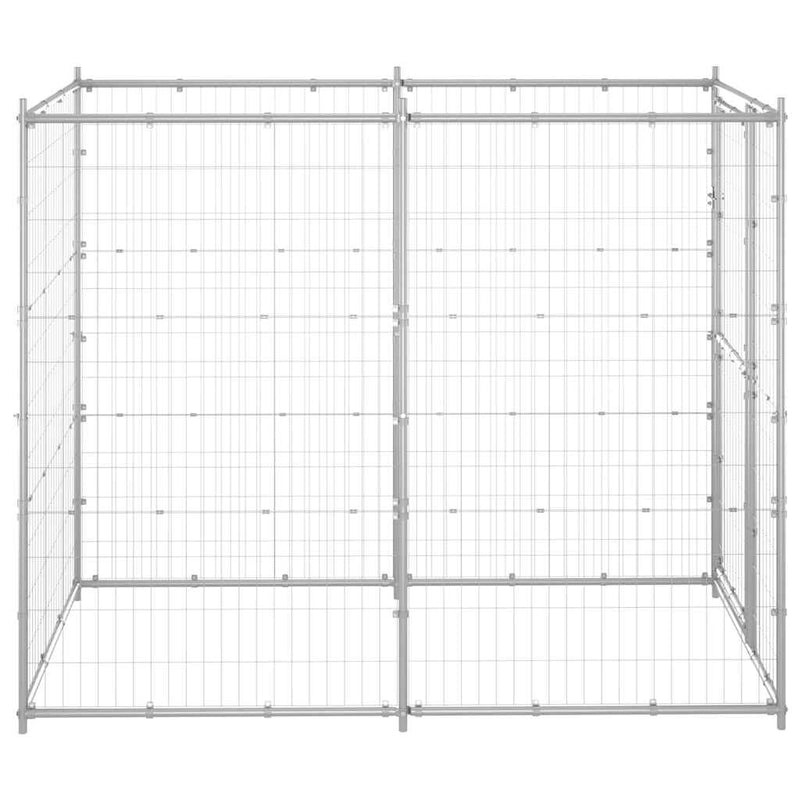 vidaXL kültéri horganyozott acél kutyakennel 110 x 220 x 180 cm