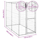 vidaXL kültéri horganyozott acél kutyakennel 110 x 220 x 180 cm
