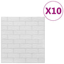 vidaXL 10 db fehér öntapadós 3D tégla hatású falmatrica