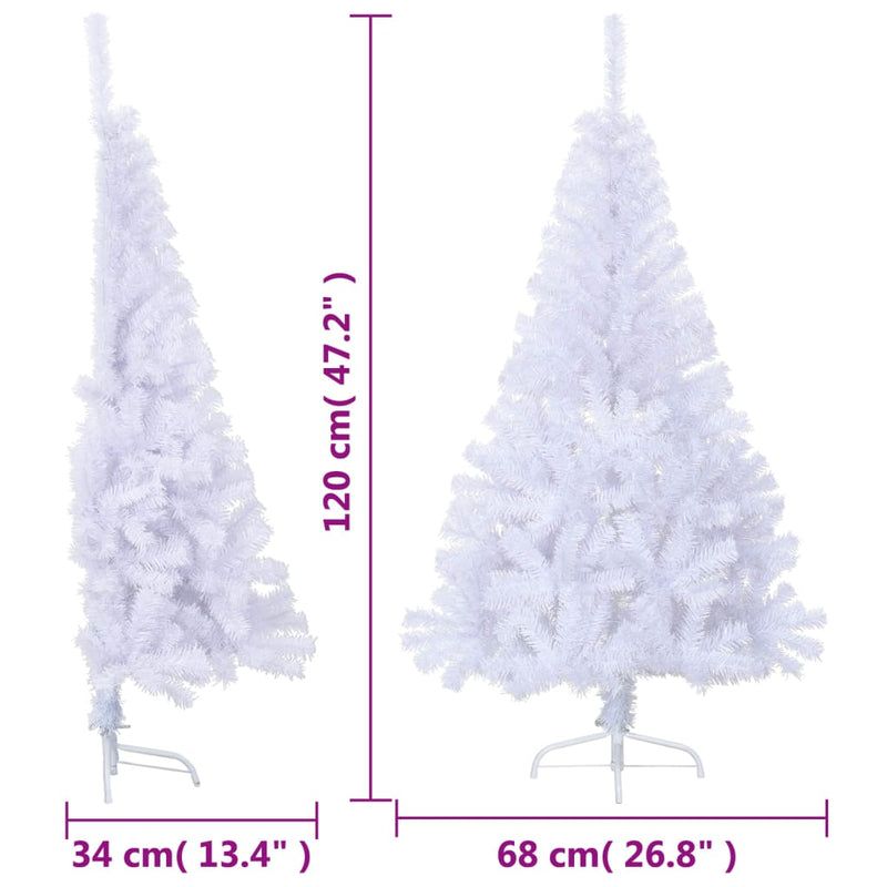 vidaXL fehér PVC fél műkarácsonyfa állvánnyal 120 cm