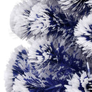 vidaXL fehér és kék száloptikás megvilágított műkarácsonyfa 64 cm