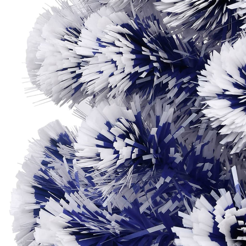 vidaXL fehér és kék száloptikás megvilágított műkarácsonyfa 64 cm