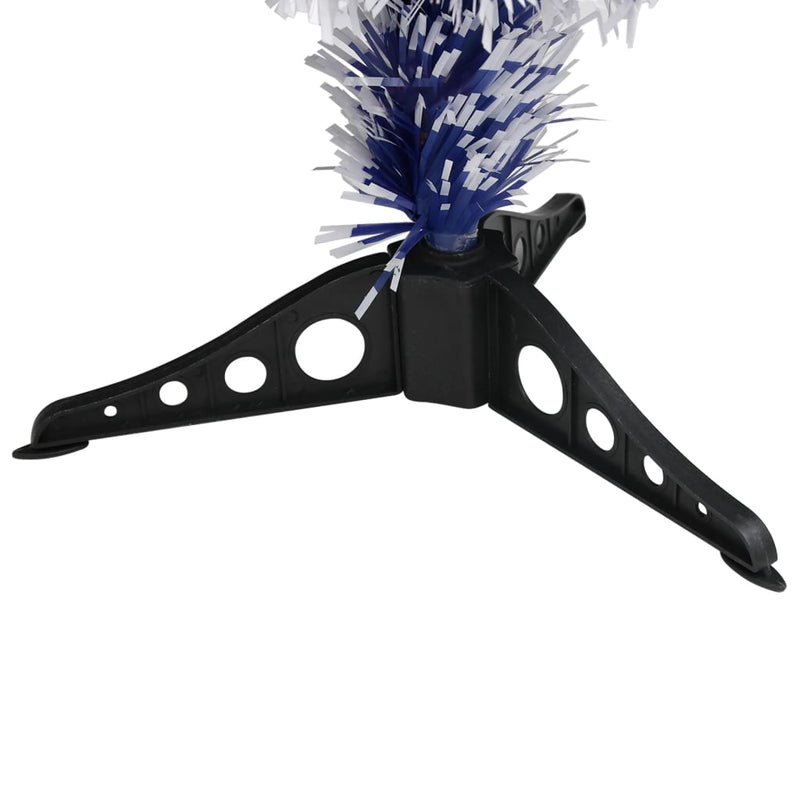 vidaXL fehér és kék száloptikás megvilágított műkarácsonyfa 64 cm