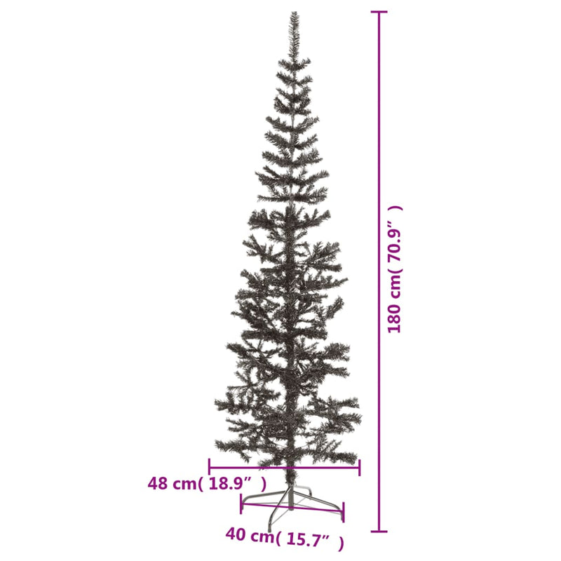 vidaXL fekete vékony karácsonyfa 180 cm