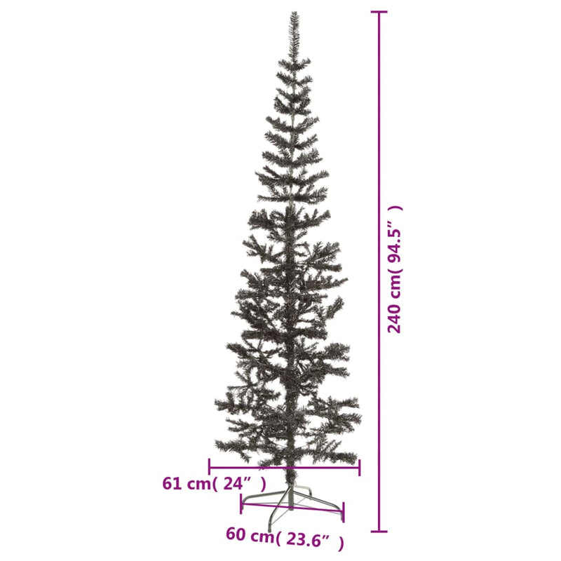 vidaXL fekete vékony karácsonyfa 240 cm