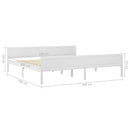 vidaXL fehér tömör fenyőfa ágykeret 200 x 200 cm