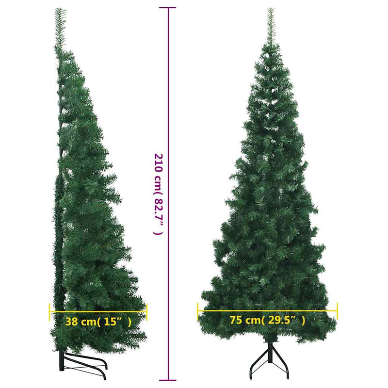 vidaXL zöld PVC sarok műkarácsonyfa 210 cm