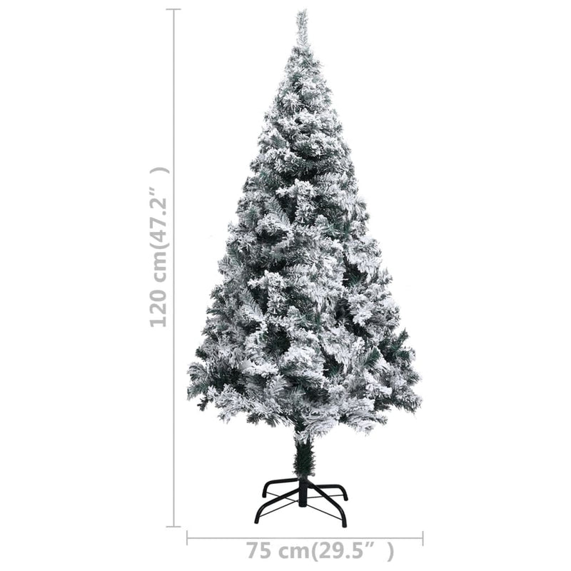 vidaXL zöld PVC műkarácsonyfa hóval 120 cm