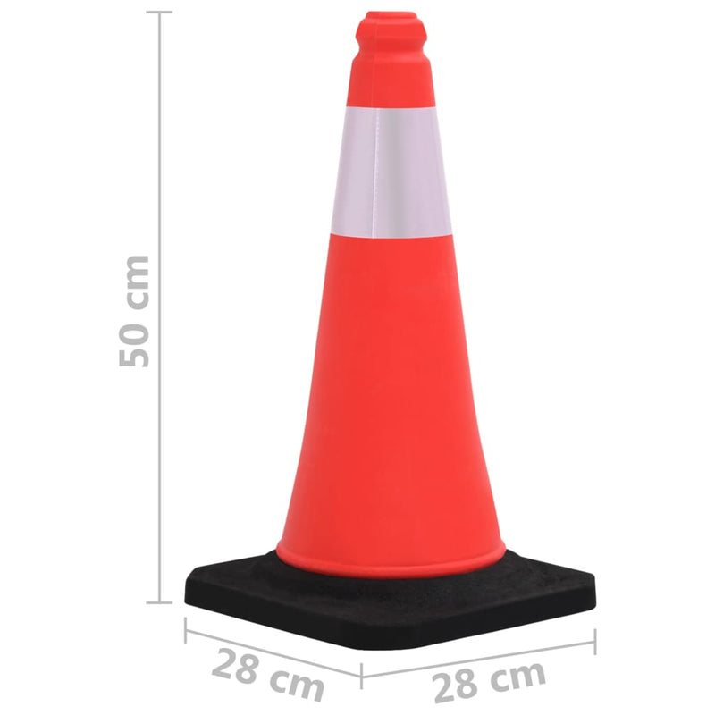 vidaXL 10 db nehéz talapzatú fényvisszaverő közlekedési bója 50 cm