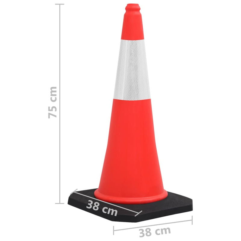 vidaXL 10 db nehéz talapzatú fényvisszaverő közlekedési bója 75 cm