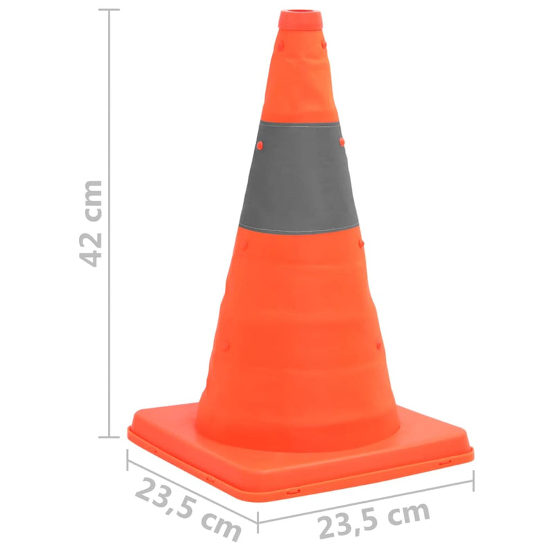 vidaXL 10 db összecsukható közlekedési bója 42 cm