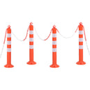 vidaXL 4 db polietilén terelőoszlop lánccal 75 cm