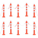 vidaXL 10 db polietilén forgalomterelő oszlop lánccal 75 cm