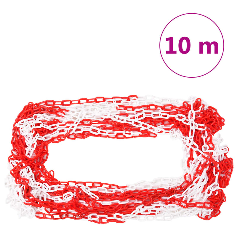 vidaXL 10 db polietilén forgalomterelő oszlop lánccal 75 cm