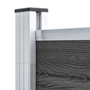 vidaXL fekete WPC kerítéspanelszett 1657 x (105-186) cm