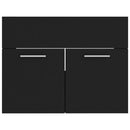 vidaXL fekete forgácslap mosdószekrény beépített mosdókagylóval