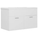 vidaXL fehér szerelt fa mosdószekrény beépített mosdókagylóval