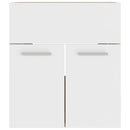 vidaXL fehér és tölgyszínű szerelt fa mosdószekrény beépített mosdóval