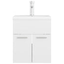 vidaXL magasfényű fehér szerelt fa mosdószekrény beépített kagylóval