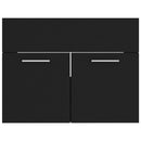 vidaXL fekete forgácslap mosdószekrény beépített mosdókagylóval