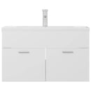 vidaXL fehér szerelt fa mosdószekrény beépített mosdókagylóval