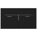 vidaXL fekete szerelt fa mosdószekrény beépített mosdókagylóval