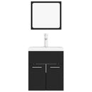 vidaXL fekete forgácslap fürdőszobai bútorszett