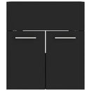 vidaXL fekete forgácslap fürdőszobai bútorszett