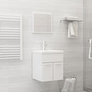 vidaXL magasfényű fehér forgácslap fürdőszobai bútorszett