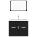 vidaXL fekete forgácslap fürdőszobai bútorszett