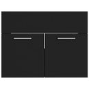 vidaXL fekete forgácslap fürdőszobai bútorszett