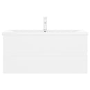 vidaXL fehér szerelt fa mosdószekrény beépített mosdókagylóval